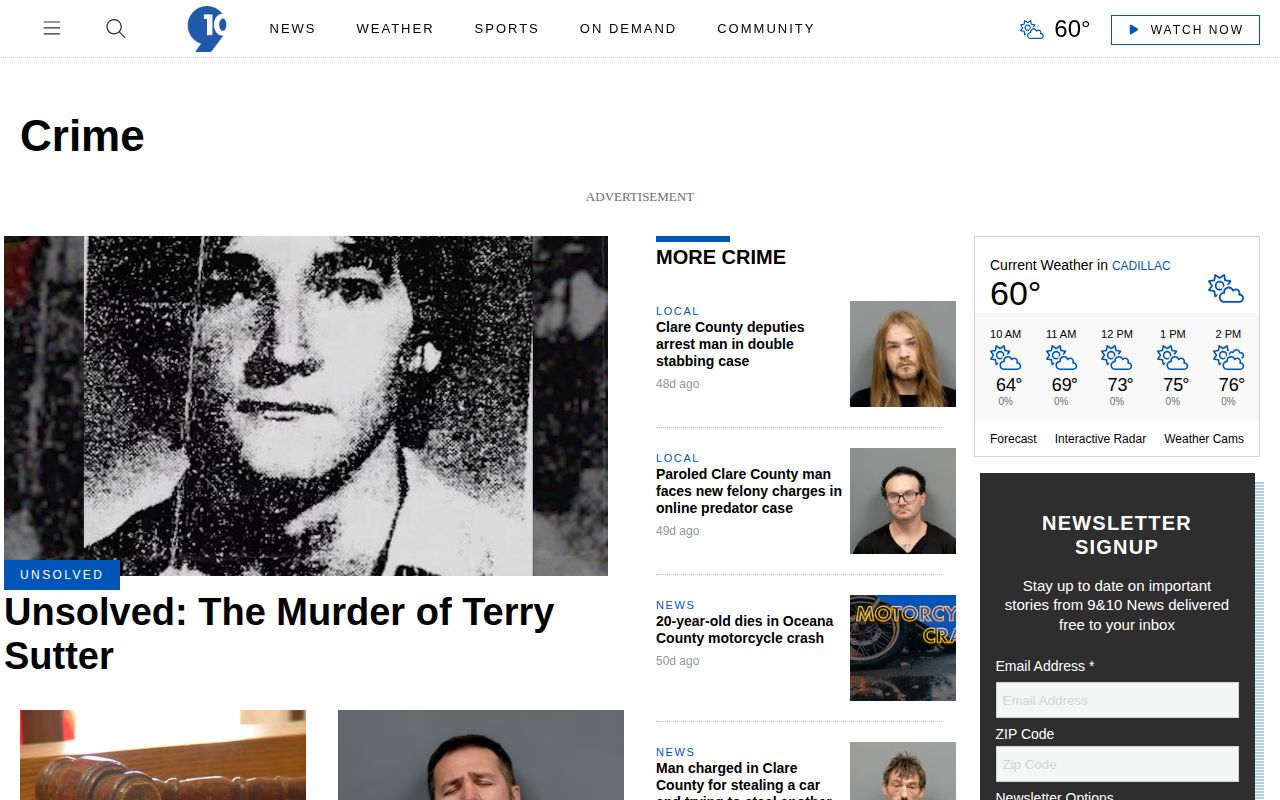 9 and 10 News regional crime coverage relevant to Cheboygan County arrest news